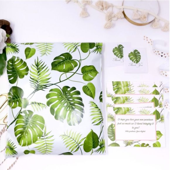 50 10x13 Banana Leaves Poly Mailers - Picture 2 of 5